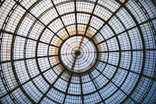 Old Glass Roof Dome In The Commercial Center Of Milan