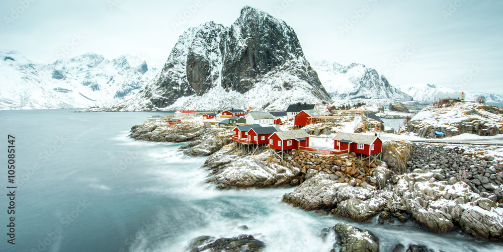 Fisherman's village, Lofoten island - obrazy, fototapety, plakaty 