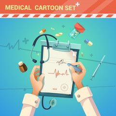 Poster - Medicine Cartoon Illustration 