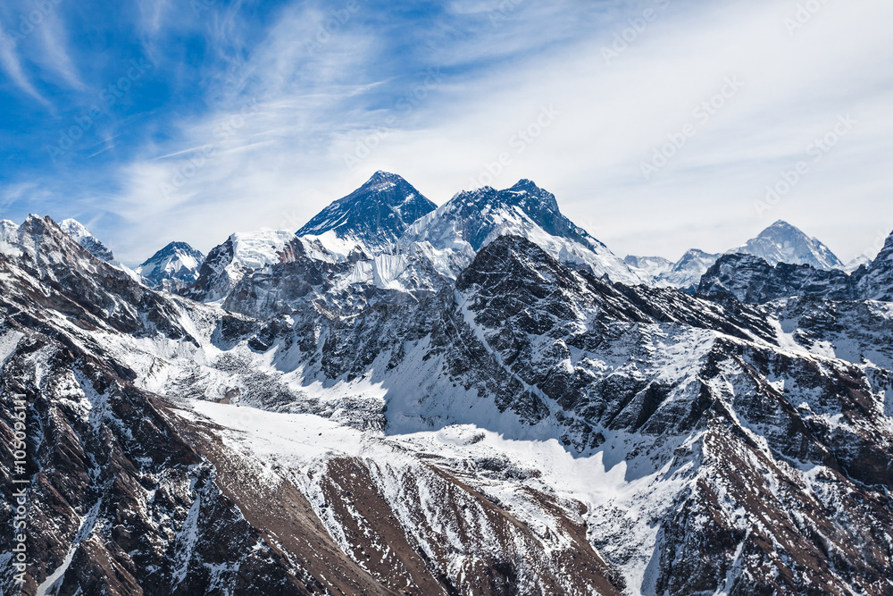 Krajobraz Everest, Himalaje - obrazy, fototapety, plakaty 