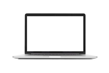 isolated laptop with blank space on white background