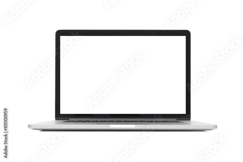 Fotomural isolated laptop with blank space on white background