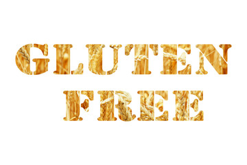 Sticker - Gluten Free text isolated on white