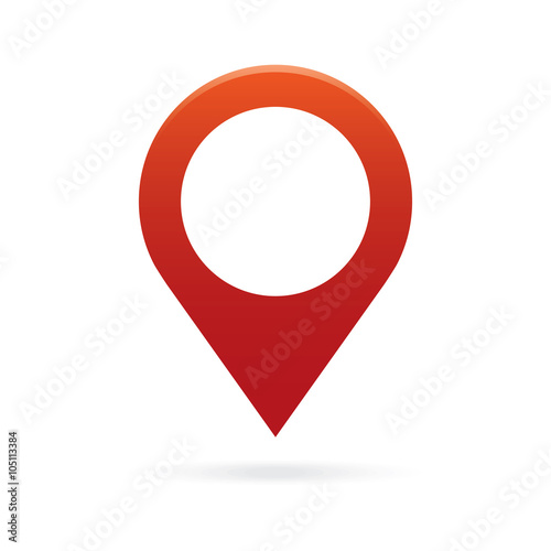Cuadros en Lienzo red map pointer icon marker GPS location flag symbol