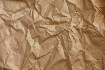 Crumpled brown paper background