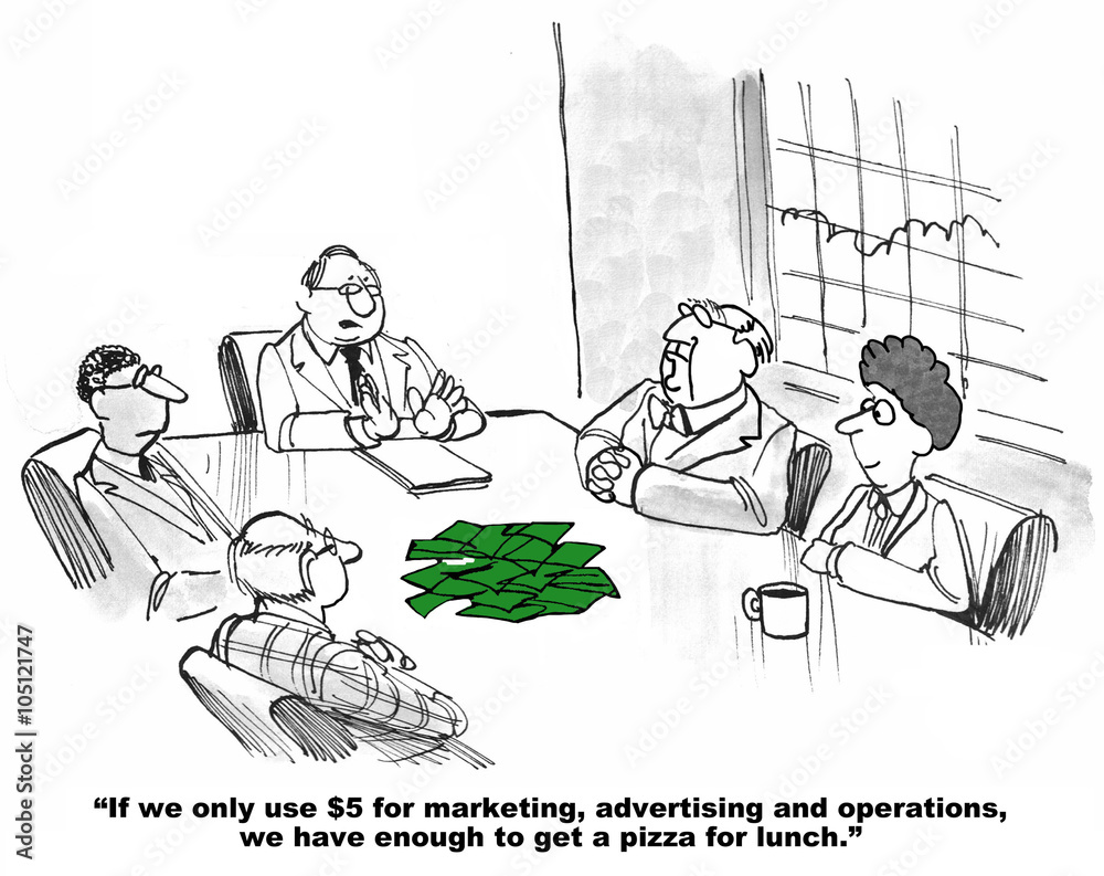 Finance cartoon about a small budget.