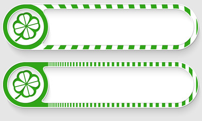 Poster - Striped buttons for your text and cloverleaf