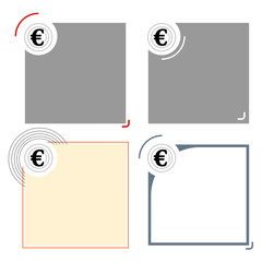 Poster - Four different text frames for your text and euro symbol