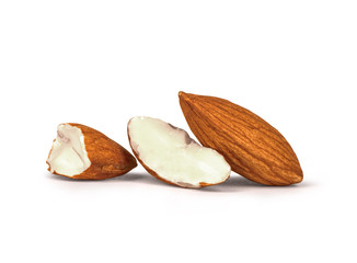 almonds nuts isolated