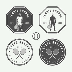 Wall Mural - Set of vintage tennis logos, emblems, badges, labels