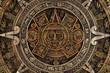 Close view of the aztec calendar