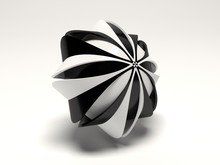 Isolated Black White Abstract Object