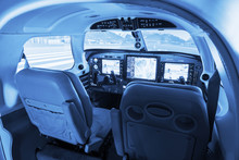 Flight Simulator Cockpit For Small Private Airplanes.