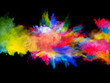 Leinwandbild Motiv Explosion of colored powder on black background