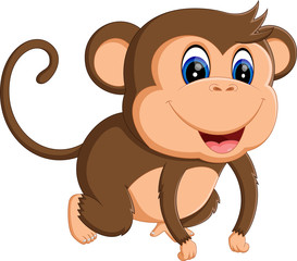 Canvas Print - illustration of Cartoon monkey 