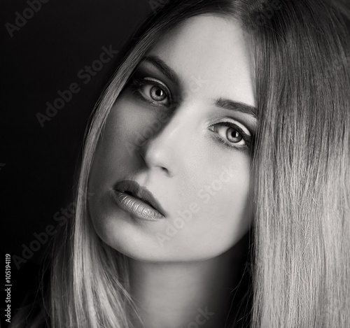 Face Black And White Ombre Hair Buy This Stock Photo And
