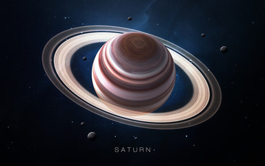 Wall Mural - saturn - high resolution 3d images presents planets of the solar system. this image elements furnish