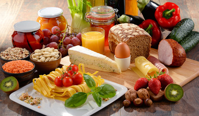 Composition with variety of organic food products