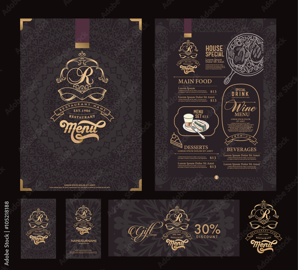 Restaurant menu template. Stock Vector | Adobe Stock