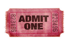 Old Stained Torn Admit One Ticket