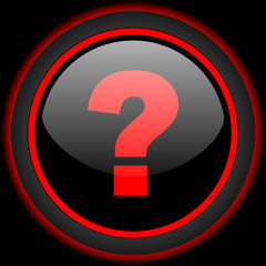 Poster - question mark black and red glossy internet icon on black background