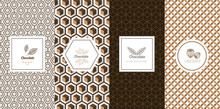 Vector Set Of Design Elements And Icons In Trendy Linear Style For Chocolate Package