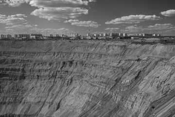 Diamond mining pit in the town of Mirniy, Yakutia, Russia. ALROSA.