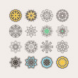 © Drekhann - Set of ornate vector mandala symbols. Gothic lace tattoo. Celtic weave with sharp corners.