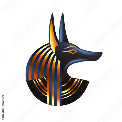 Fotografía Ancient egyptian god Anubis isolated vector