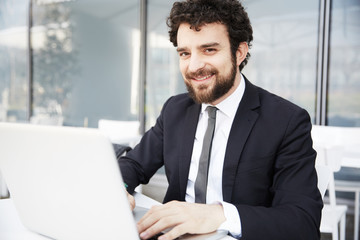 businessman working on lapto