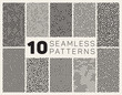 © Samolevsky - Set of Ten Vector Seamless Black and White Organic Rounded Jumble Maze Lines Patterns