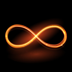 Poster - vector magic glowing light swirl trail. glitter fire spark wave.