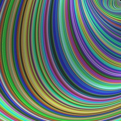 Poster - Colorful striped curves - abstract fractal design