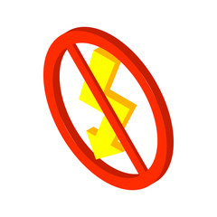 Poster - No lightning icon, isometric 3d style