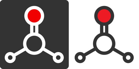 Sticker - Formaldehyde pollutant molecule, flat icon style. 