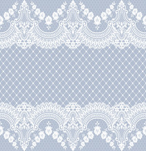 Seamless Lace Pattern, Flower Vintage Vector Background.