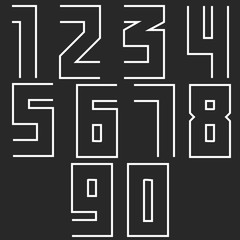 Wall Mural - monogram numbers hipster set, modern numerals thin line design element for wedding invitation