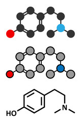 Canvas Print - Hordenine (dimethyltyramine) stimulant molecule.