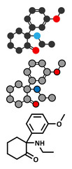 Poster - Methoxetamine (MXE) recreational designer drug molecule.