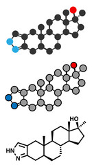 Sticker - Stanozolol anabolic steroid drug molecule.