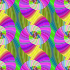 Poster - multicolored spiral fractal pattern