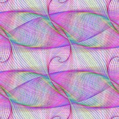 Poster - seamless smooth curved line fractal pattern
