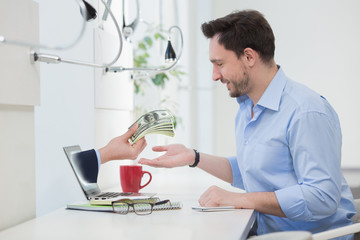 Freelance businessman and laptop