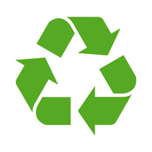Green Recycle Or Recycling Arrows Flat Icon For Apps And Websites