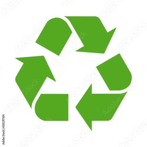 Fotografía Green recycle or recycling arrows flat icon for apps and websites