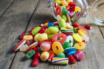 Colorful candy gum