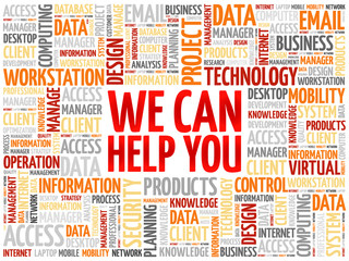 Poster - We can help you word cloud concept