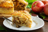 Fototapeta Do przedpokoju - Classic American apple pie.