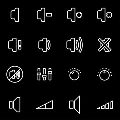 Wall Mural - vector line speaker icon set. speaker icon object, speaker icon picture, speaker icon image - stock 