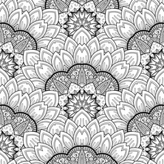 Vector Seamless Monochrome Ornate Pattern